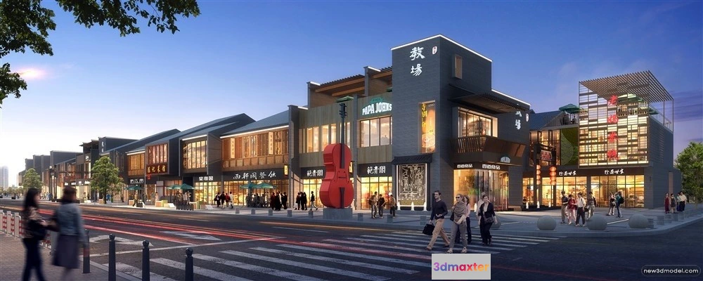 1578164 - 3D Models of Commercial Building - Exterior 3D Scenes - 217 3D Max