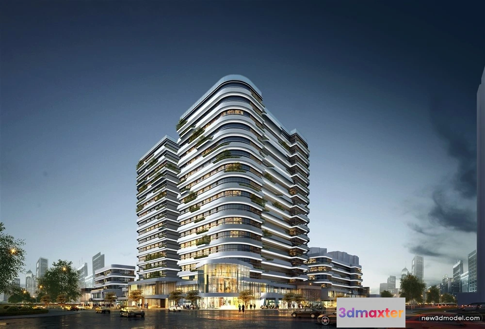 1578188 - 3D Models of Commercial Building - Exterior 3D Scenes - 229 3D Max