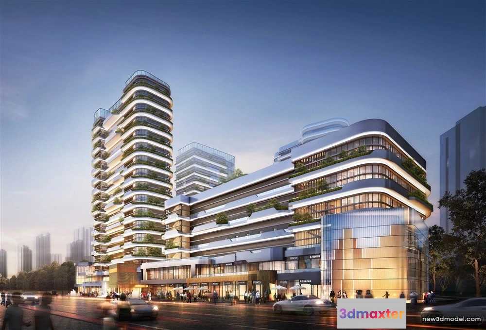 1578190 - 3D Models of Commercial Building - Exterior 3D Scenes - 230 3D Max