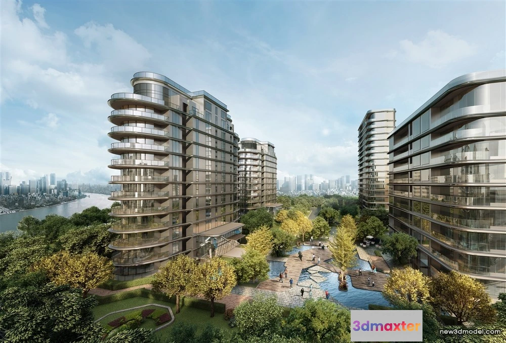 1578206 - 3D Models of Commercial Building - Exterior 3D Scenes - 238 3D Max