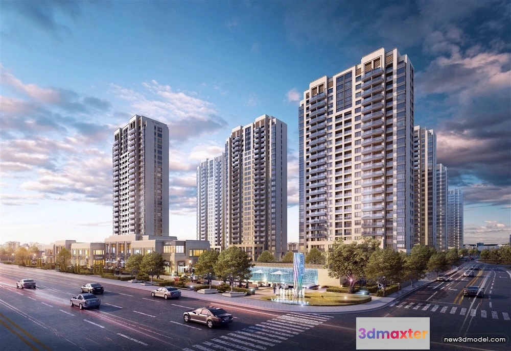 1578254 - 3D Models of Commercial Building - Exterior 3D Scenes - 262 3D Max