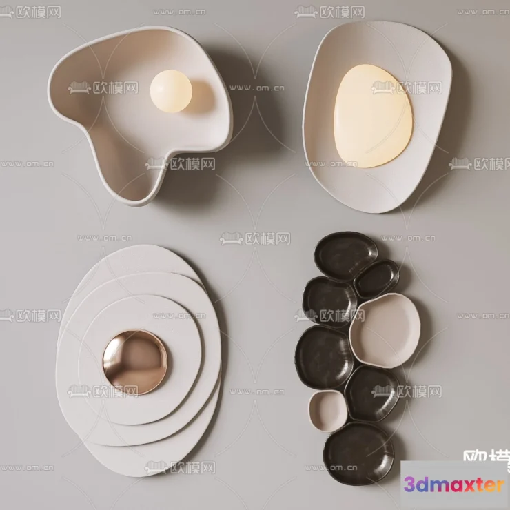 1685640 - Wall Decoration 3D Models - Decor Sets - 002 - VRAY Render 3D Max