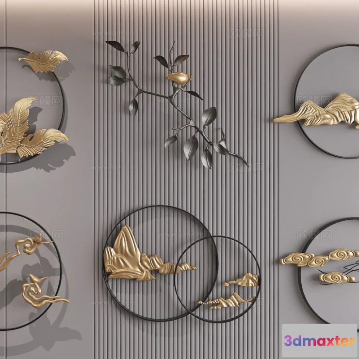 1685672 - Wall Decoration 3D Models - Decor Sets - 017 - VRAY Render 3D Max