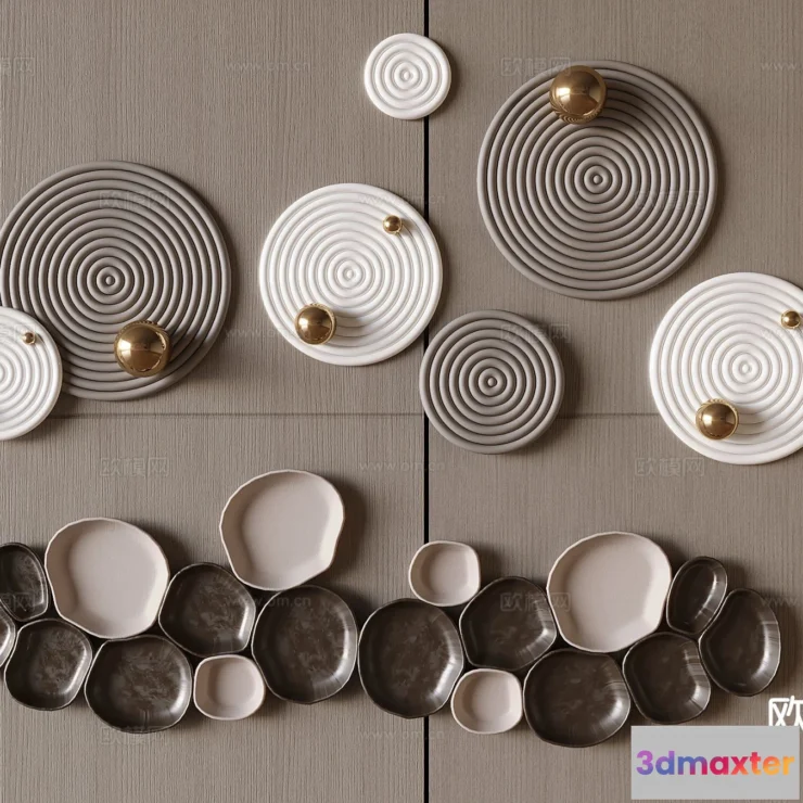 1685676 - Wall Decoration 3D Models - Decor Sets - 019 - VRAY Render 3D Max