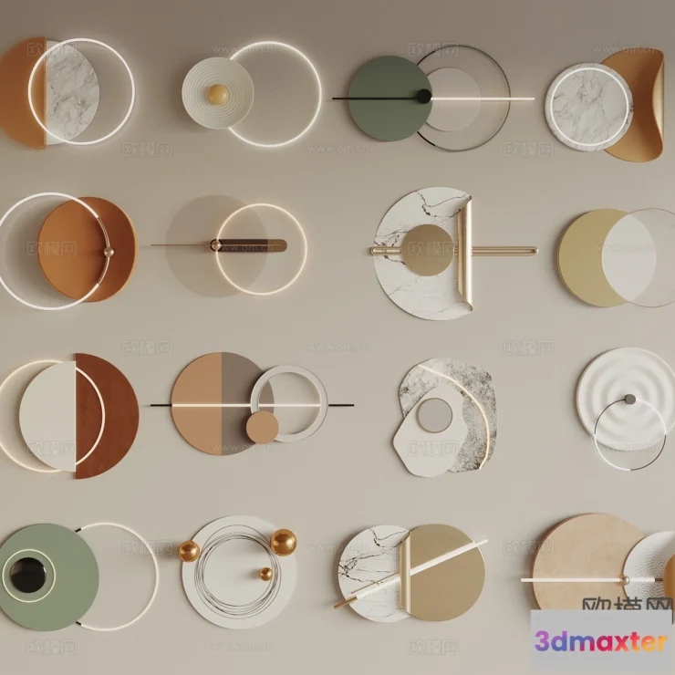 1685688 - Wall Decoration 3D Models - Decor Sets - 025 - VRAY Render 3D Max