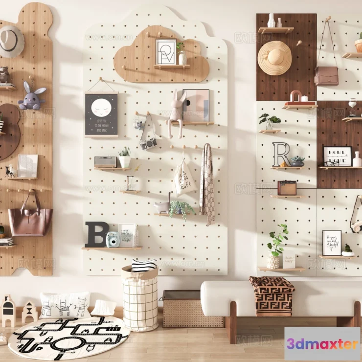 1685716 - Wall Decoration 3D Models - Decor Sets - 039 - VRAY Render 3D Max