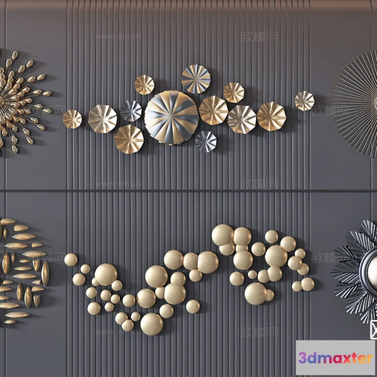 1685728 - Wall Decoration 3D Models - Decor Sets - 045 - VRAY Render 3D Max