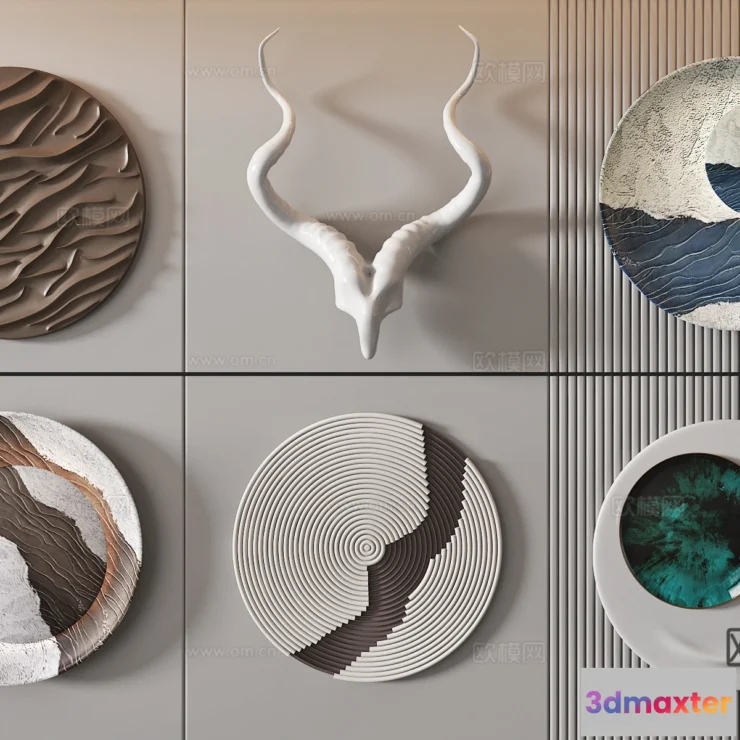 1685732 - Wall Decoration 3D Models - Decor Sets - 047 - VRAY Render 3D Max