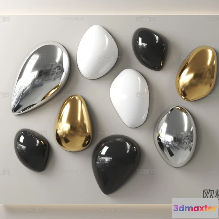 1685776 - Wall Decoration 3D Models - Decor Sets - 069 - VRAY Render 3D Max