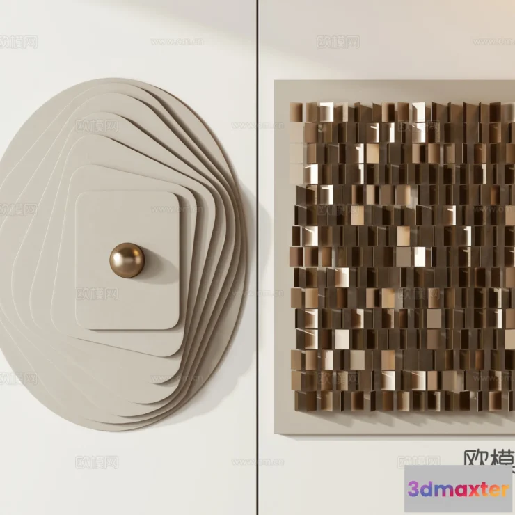 1685782 - Wall Decoration 3D Models - Decor Sets - 072 - VRAY Render 3D Max