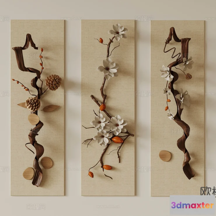 1685794 - Wall Decoration 3D Models - Decor Sets - 078 - VRAY Render 3D Max