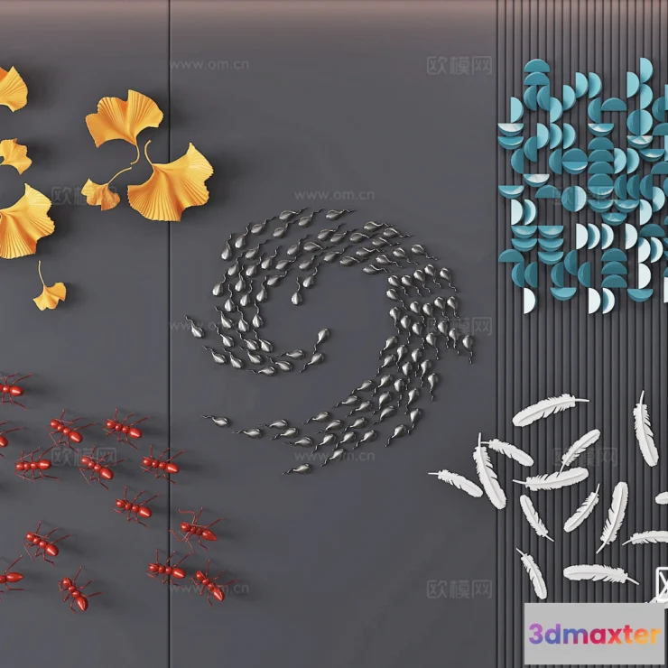 1685816 - Wall Decoration 3D Models - Decor Sets - 089 - VRAY Render 3D Max