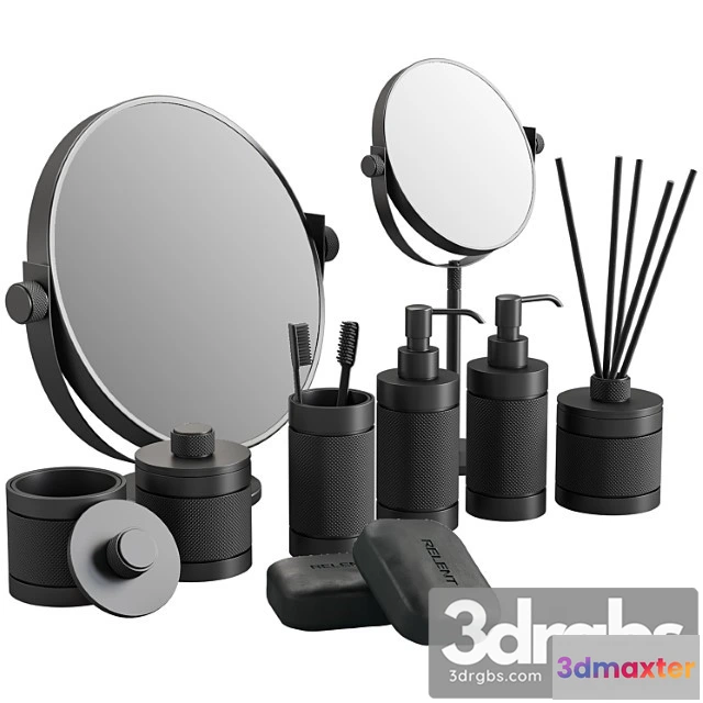 1012628 - 088 Bathroom Decor Set Accessories Charcoal Matte