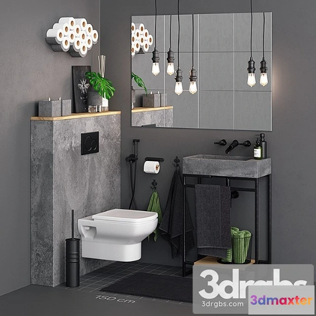 1012930 - Concrete toilet set