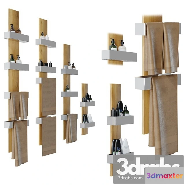 1013046 - Hülsta. bath shelves and towel holder.