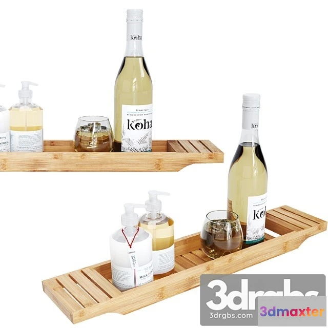 1013162 - Mind reader 27in brown bamboo bathtub caddy organizer set