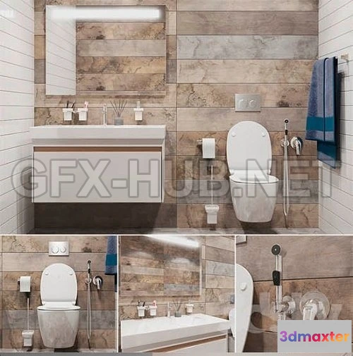 1073838 - Bathroom set part 1 3D Model - 207395
