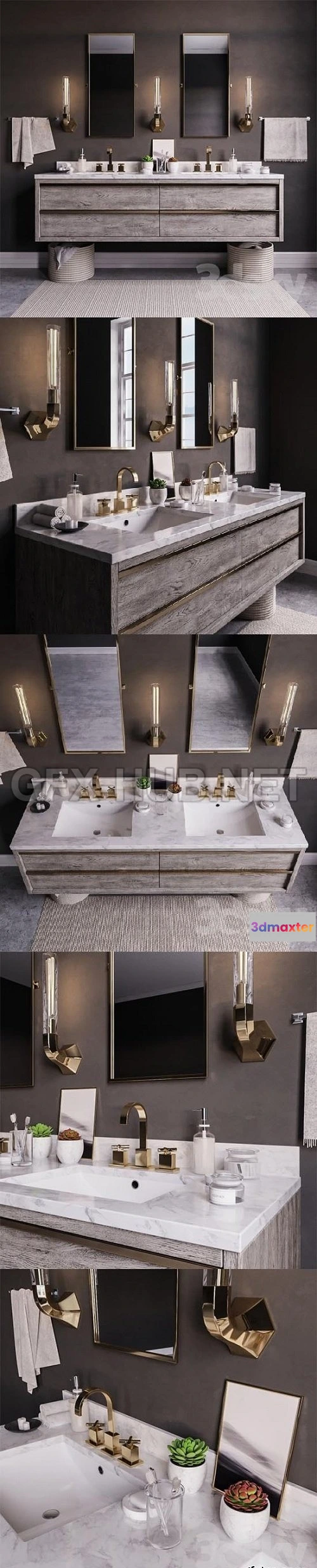 1074604 - Bezier double floating vanity RH Bathroom - 208161