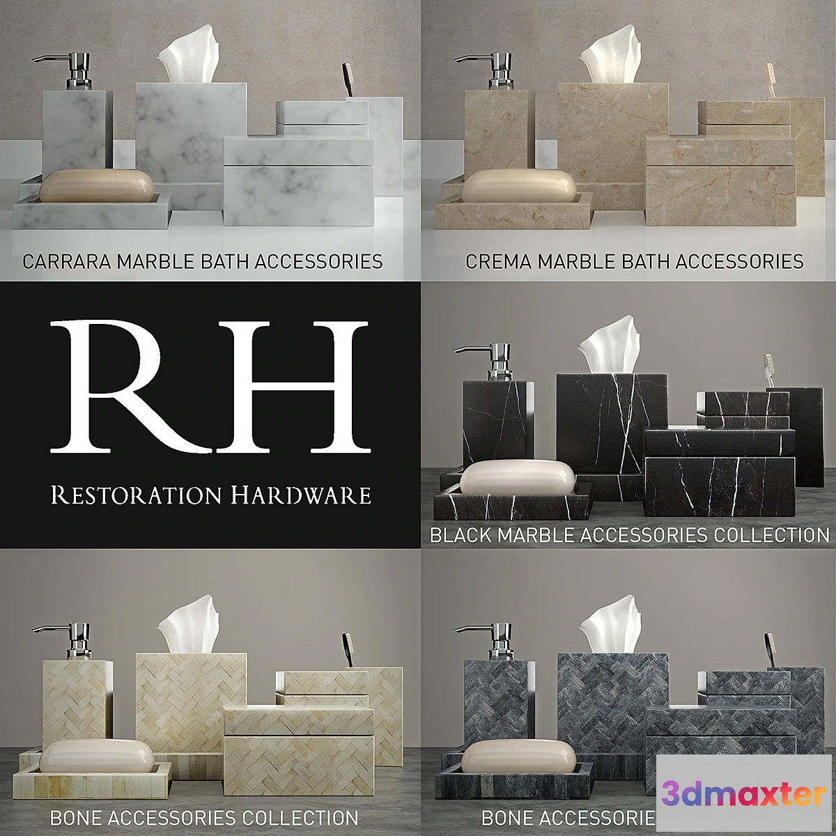 1278762 - Sets for bathrooms Restoration Hardware 3D Max