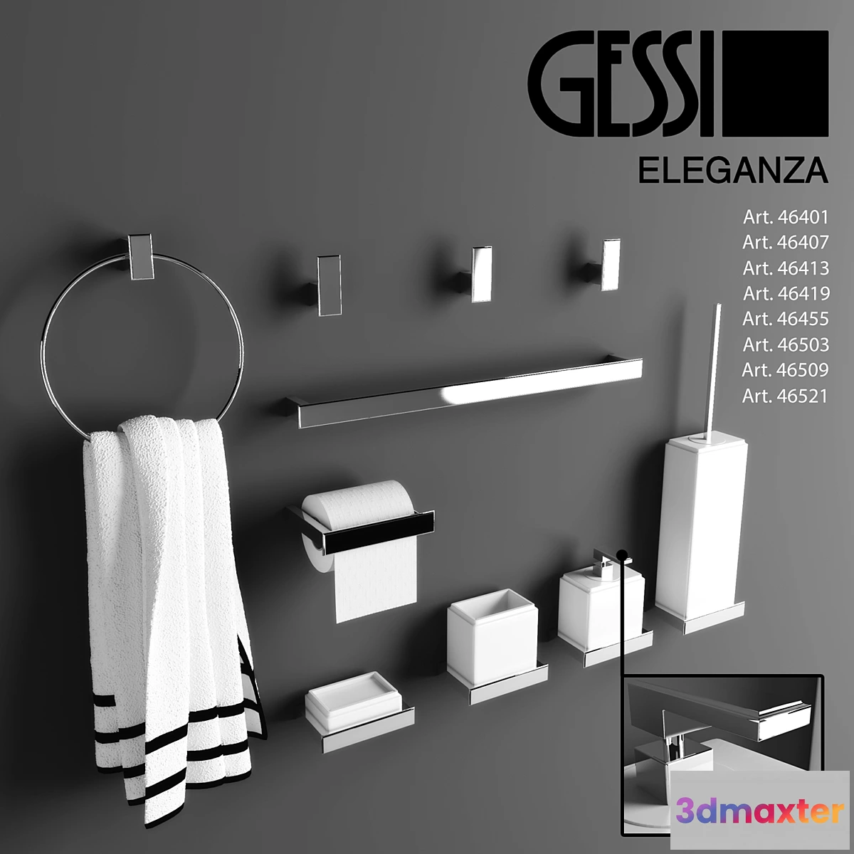 1284634 - Accessories for bathrooms Gessi Eleganza 3D Max