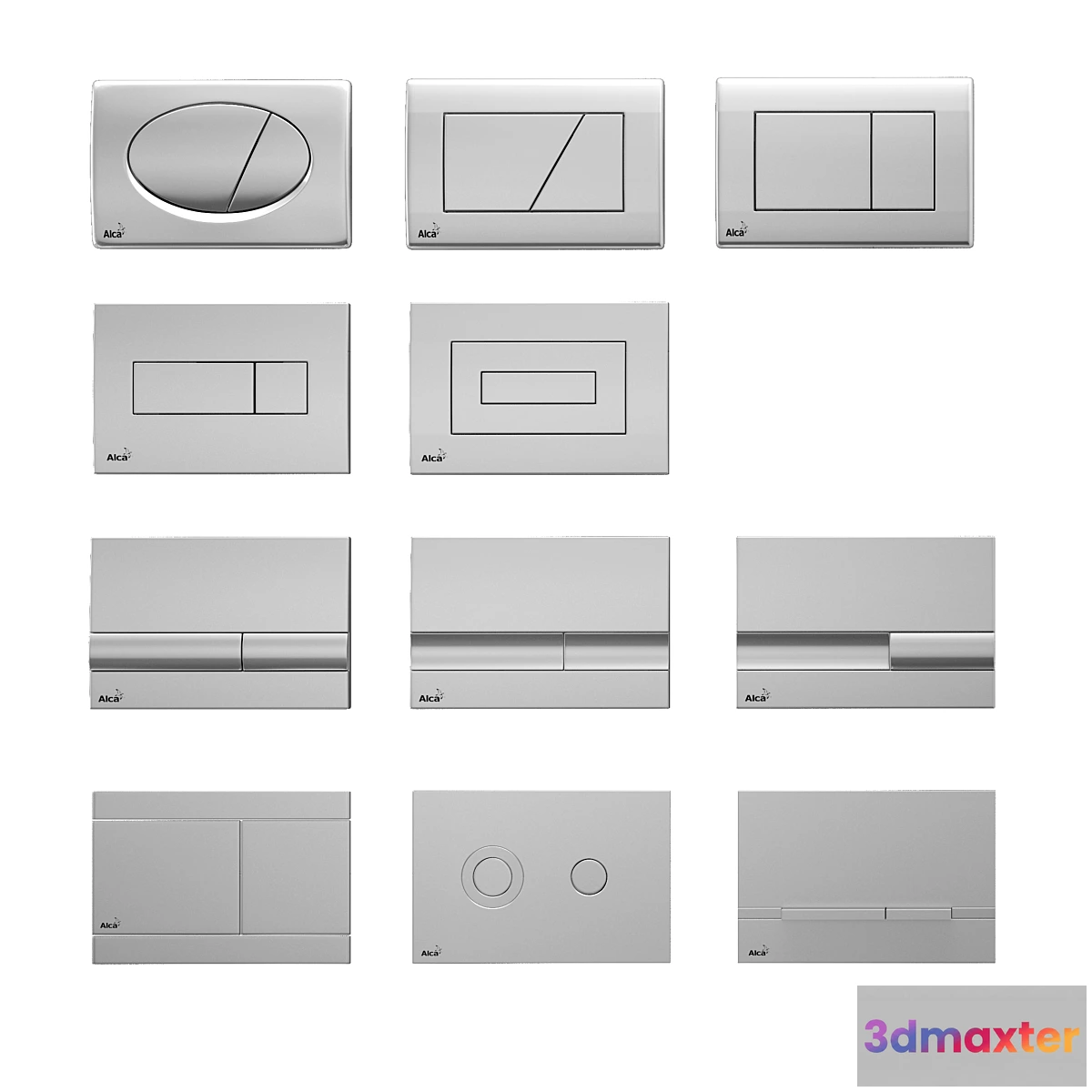 1287526 - AlcaPlast flush button 3D Max
