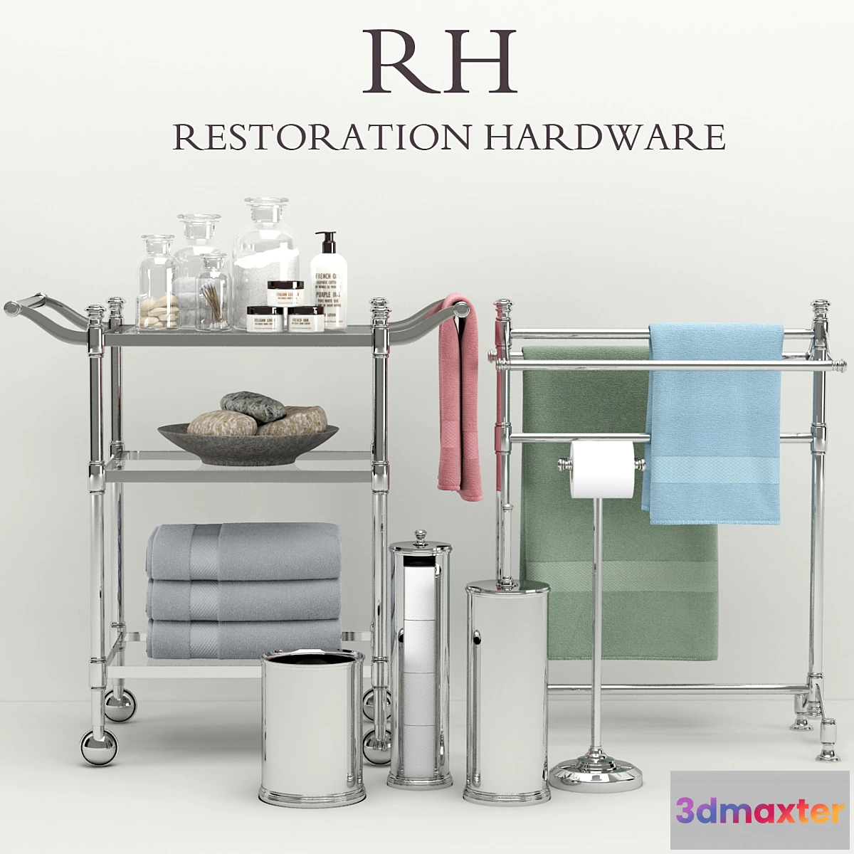 1289846 - Restoration Hardware bathroom acsessories 4 3D Max