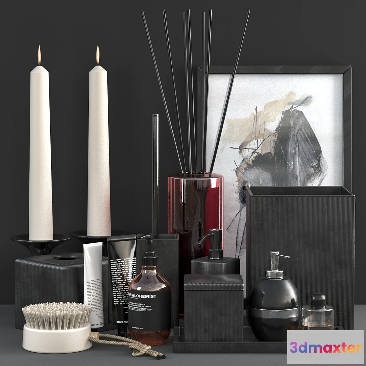 1294106 - Parello Pleated Black Bath accessories - No.2 3D Max