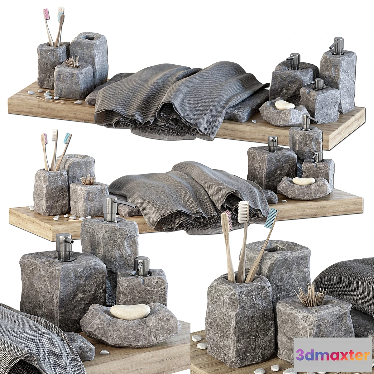 1296560 - Batroom decor stone soap n2 _ Bath room decor bath 3D Max