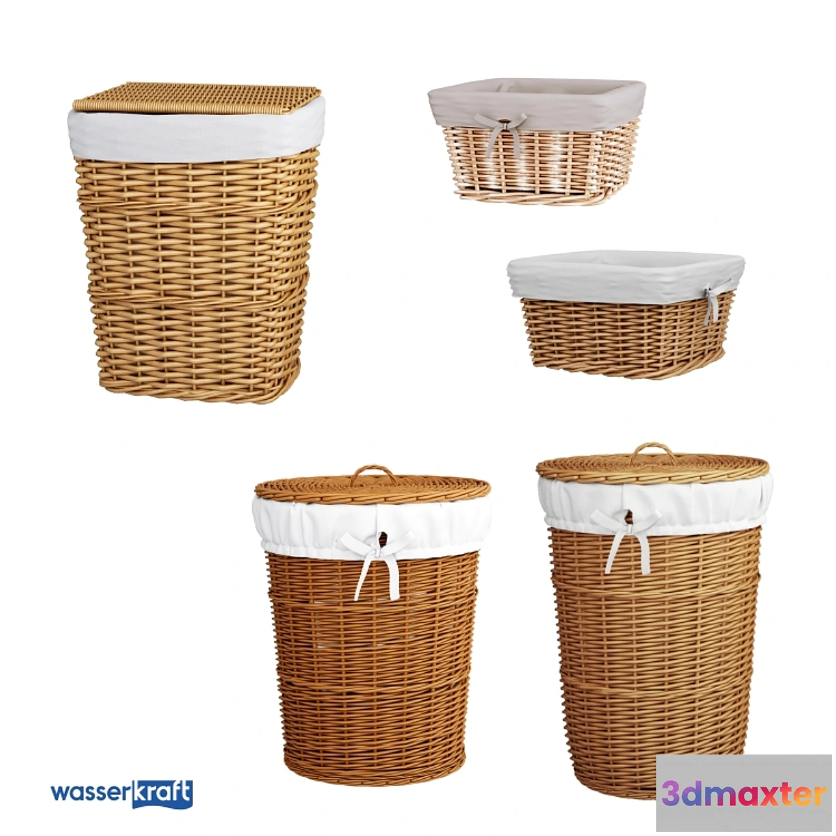 1297337 - Bathroom baskets_light brown_OM 3D Max