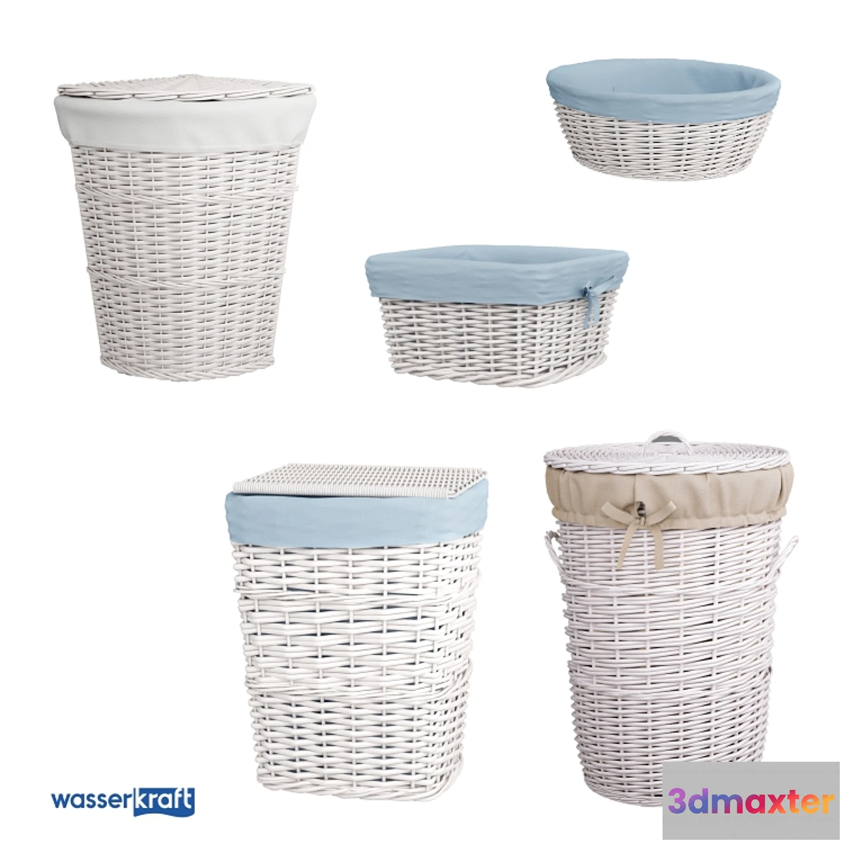 1297821 - Bathroom baskets_white_OM 3D Max