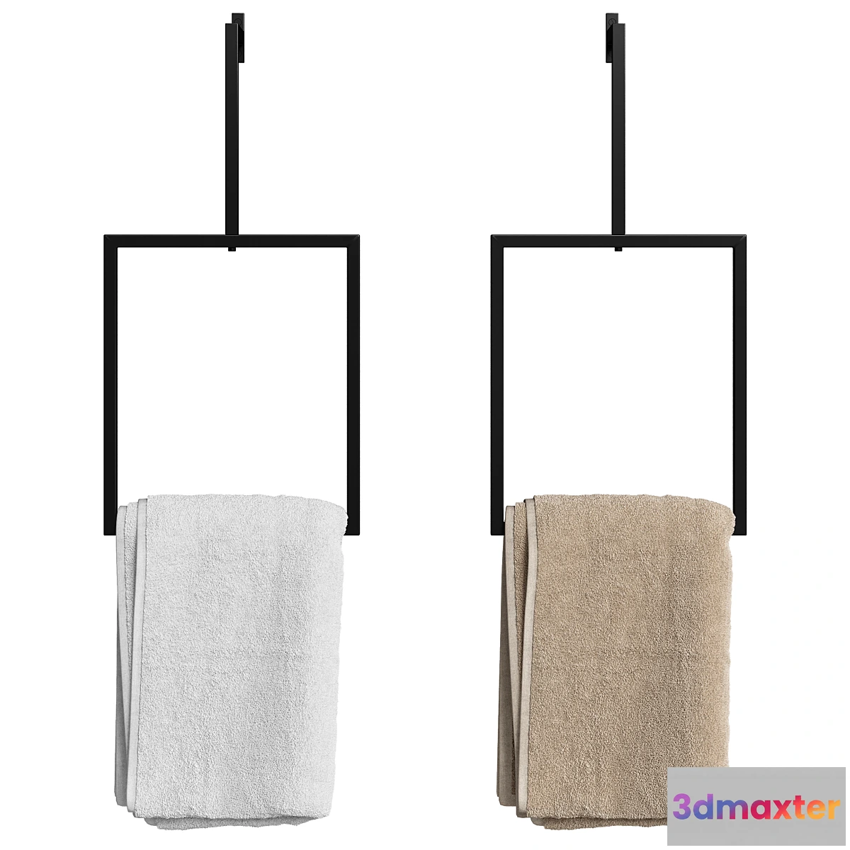 1299137 - Bathroom towels on a holder 3D Max