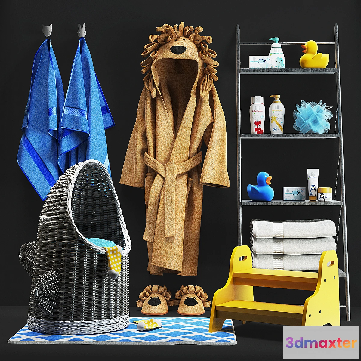 1300653 - Baby bath set 002 3D Max