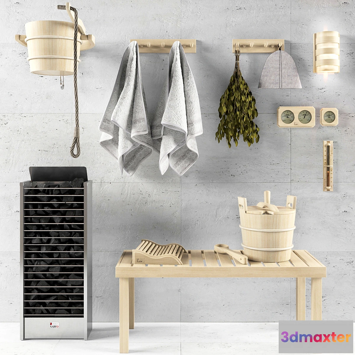 1305214 - Accessories for baths and saunas SAWO 3D Max