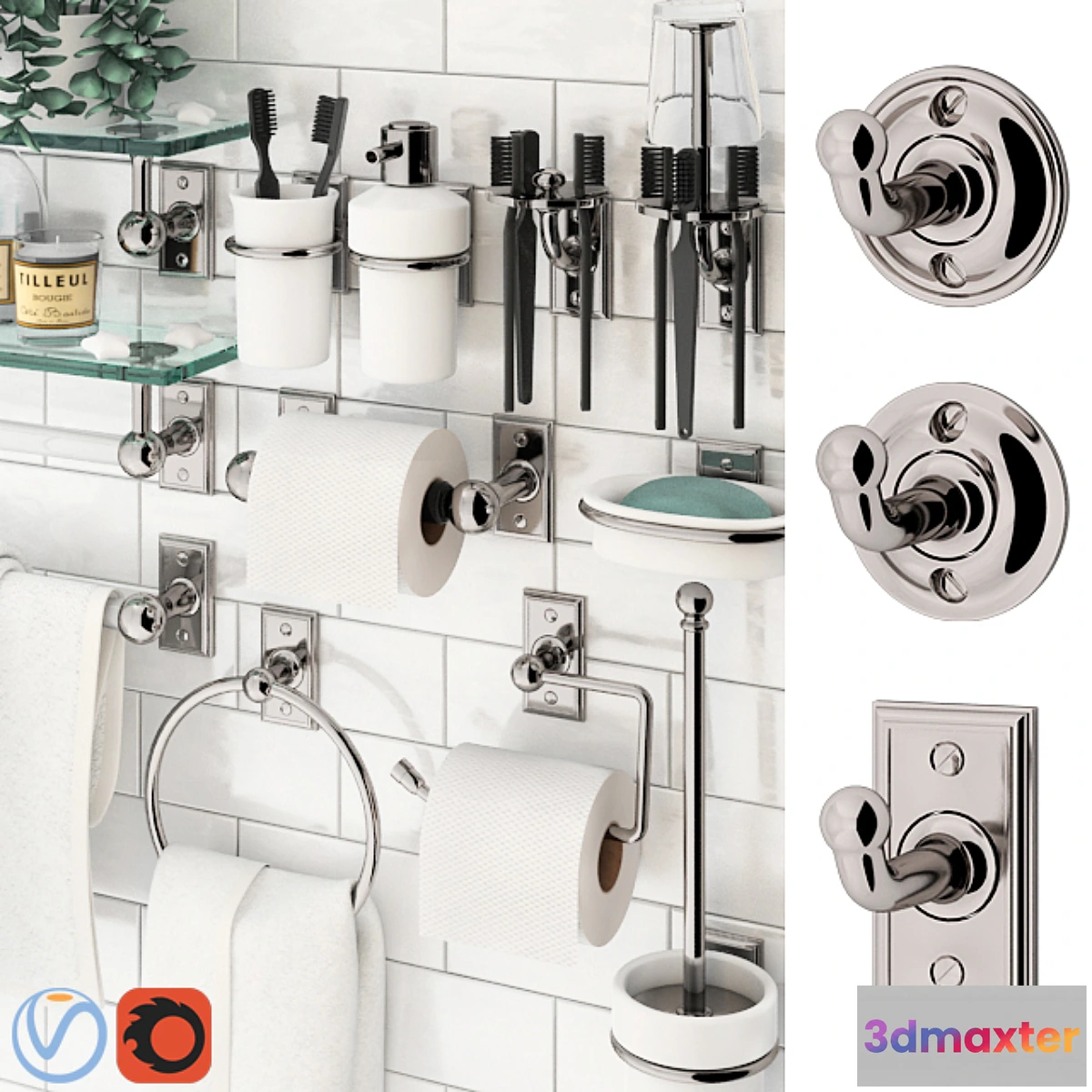 1306749 - Bathroom accessories Nanzaquatic. Collections Georgian Moderne Federal. 3D Max