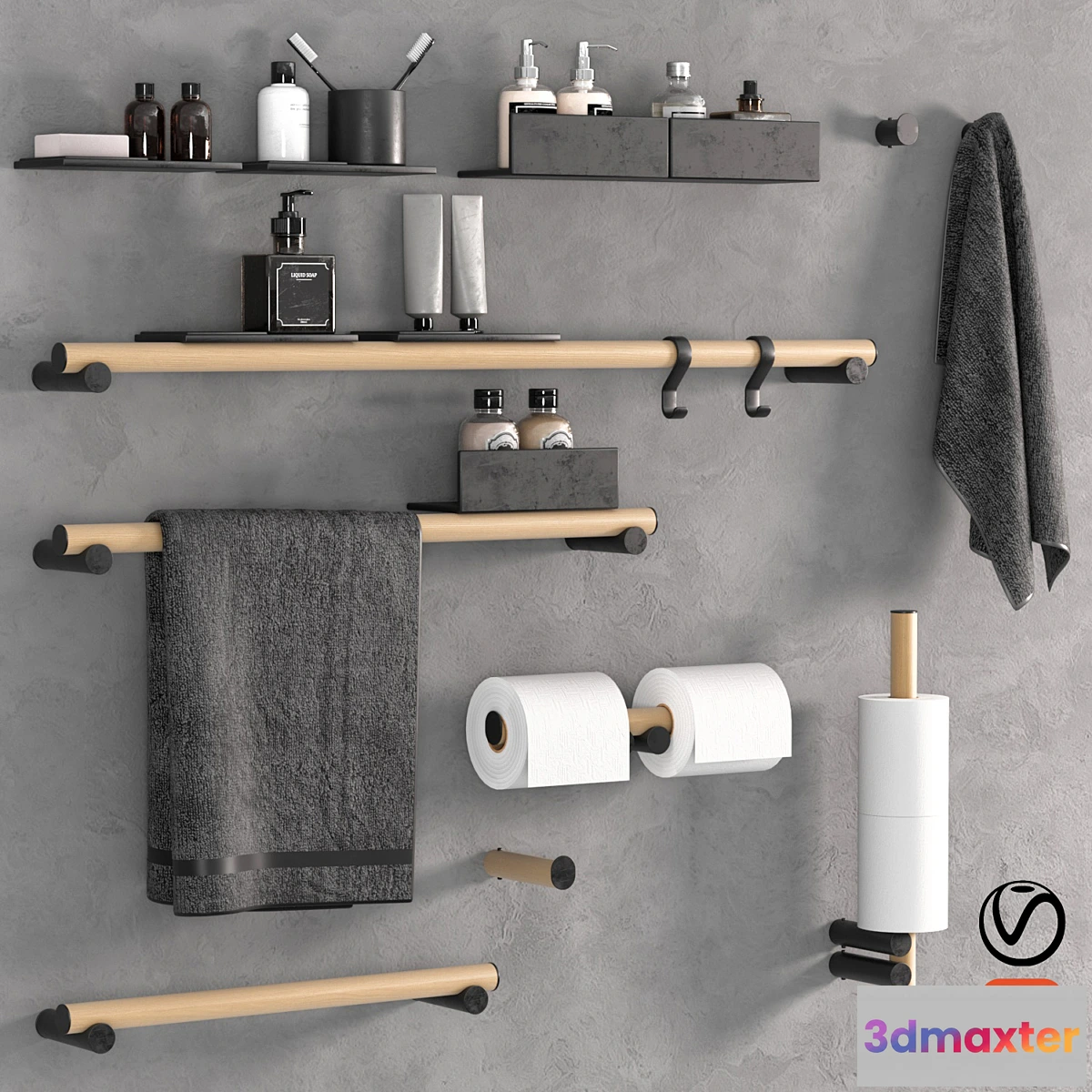 1328415 - Dot Line bathroom accessories by Agape 3D Max