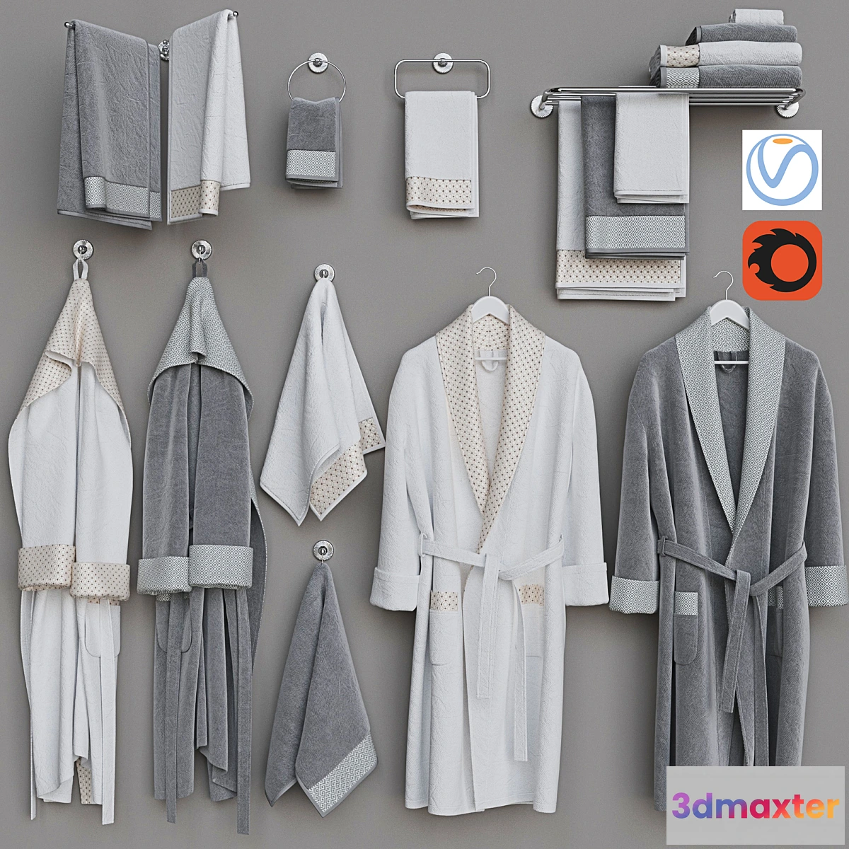 1337624 - Bathrobe Set 3 3D Max
