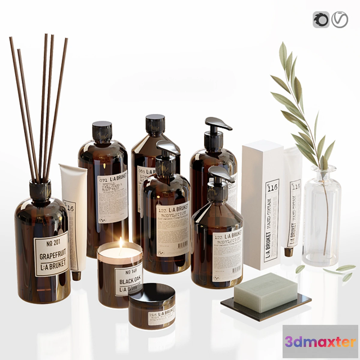 1338006 - LA Bruket decor set for bathroom 3D Max