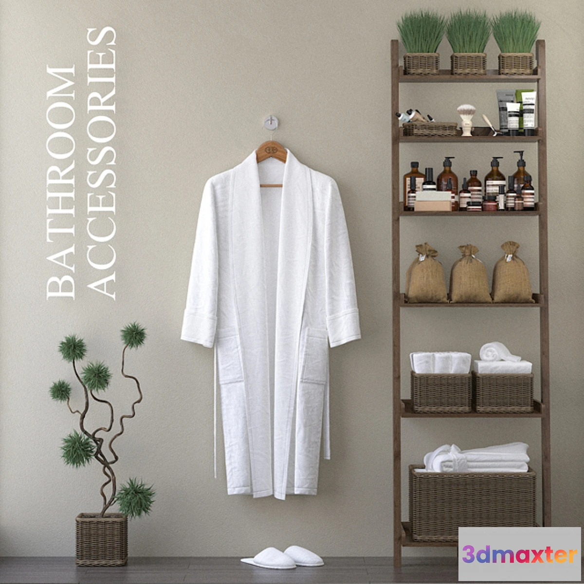 1349038 - Bathroom cabinet with baskets. H-1900mm. 3D Max