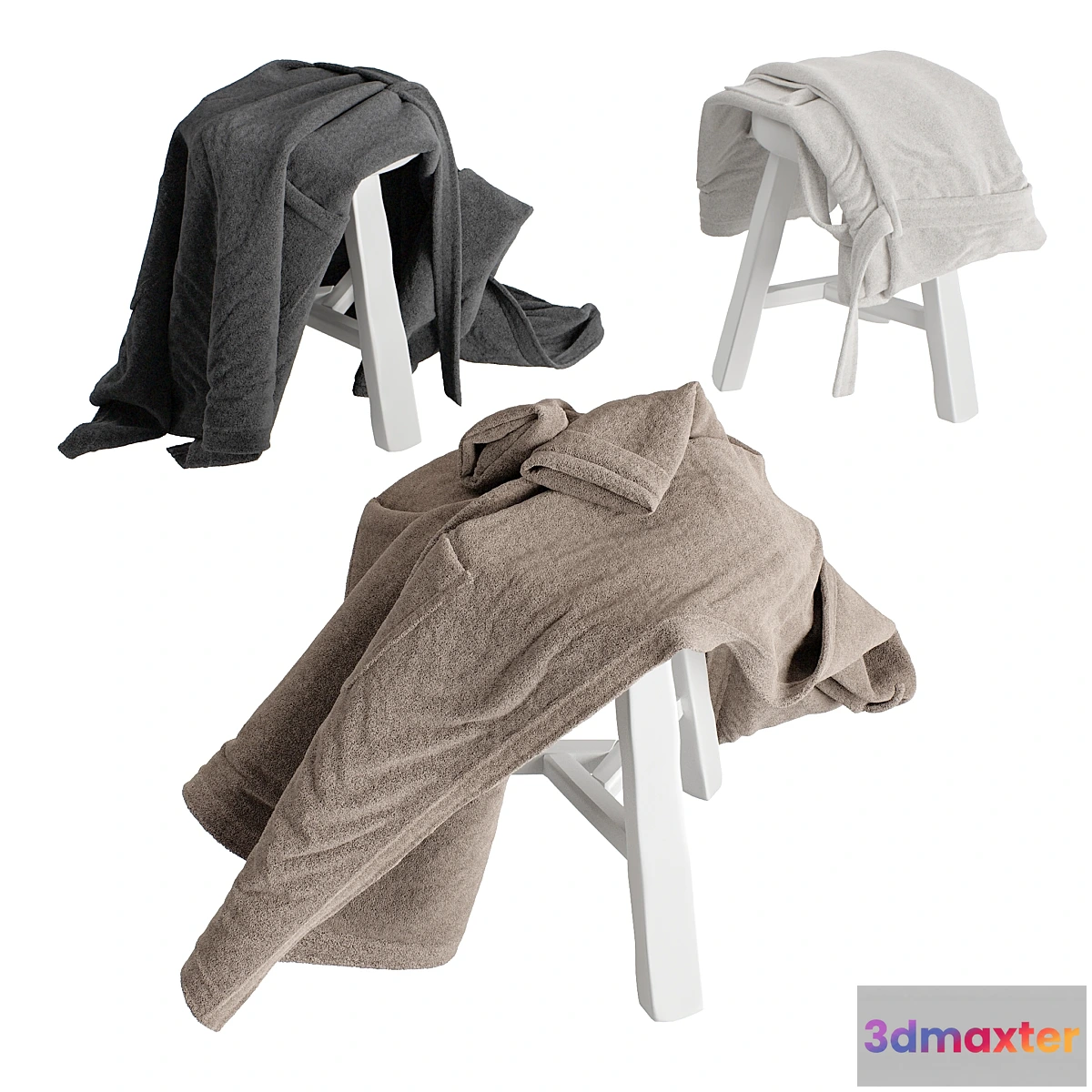 1349789 - Bathrobes hanging set 3 3D Max