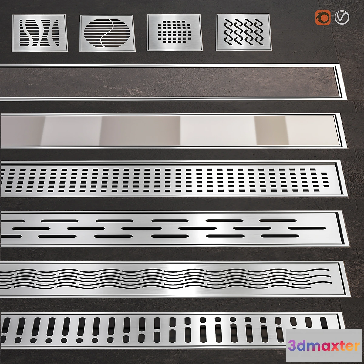 1350751 - Channels and lattices ACO set 1 3D Max