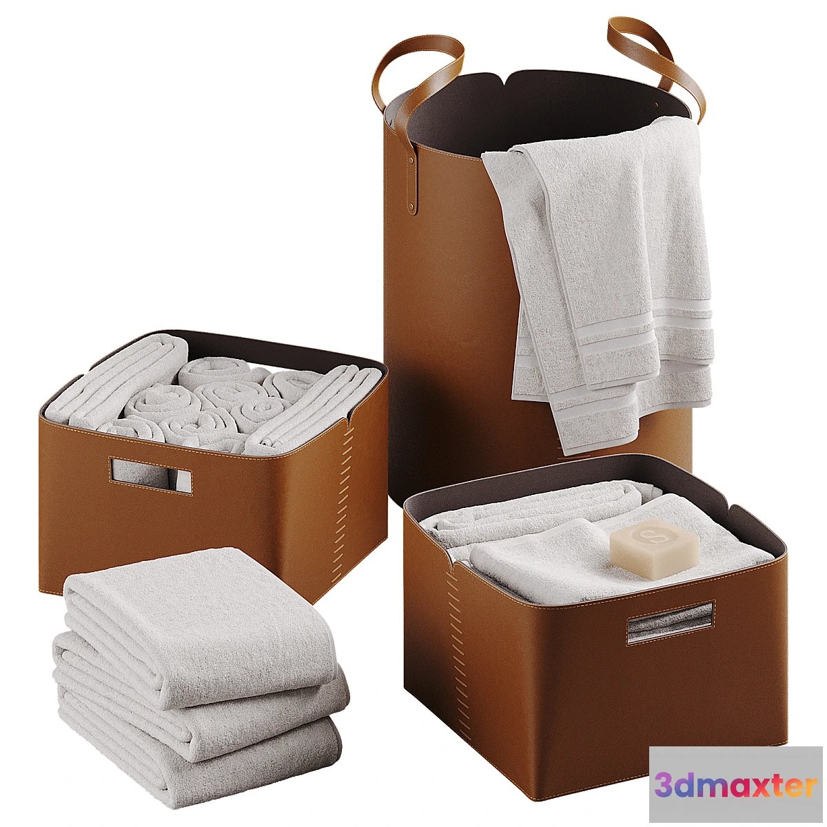 1394144 - Leather laundry baskets 3D Max