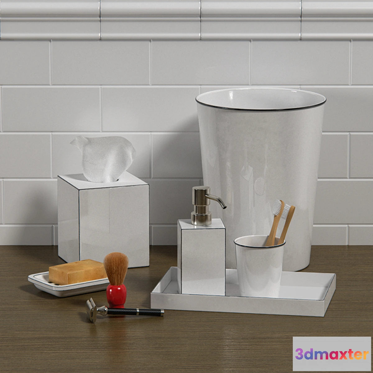 1396168 - Enamel Bath Accessories 3D Max