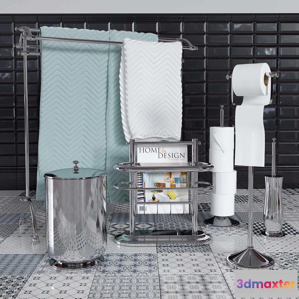 1396922 - Pottery Barn MERCER Decor Set 3D Max