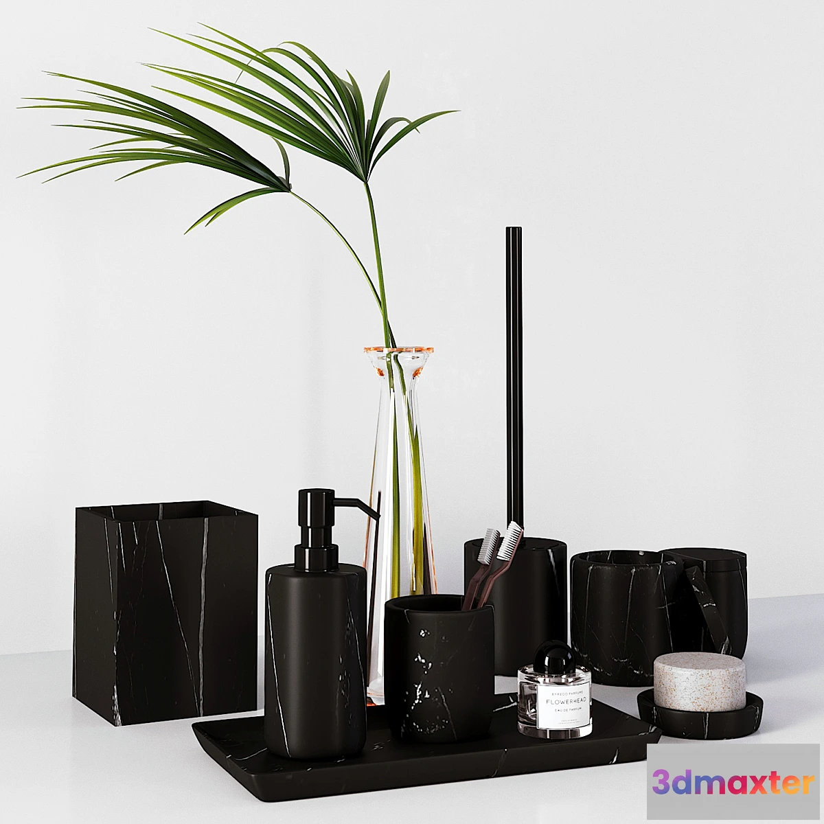 1399984 - Nexus Black Marble Bath Accessories 3D Max