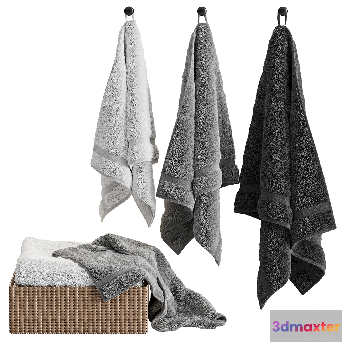 1403444 - Bathroom Towel Set 09 3D Max