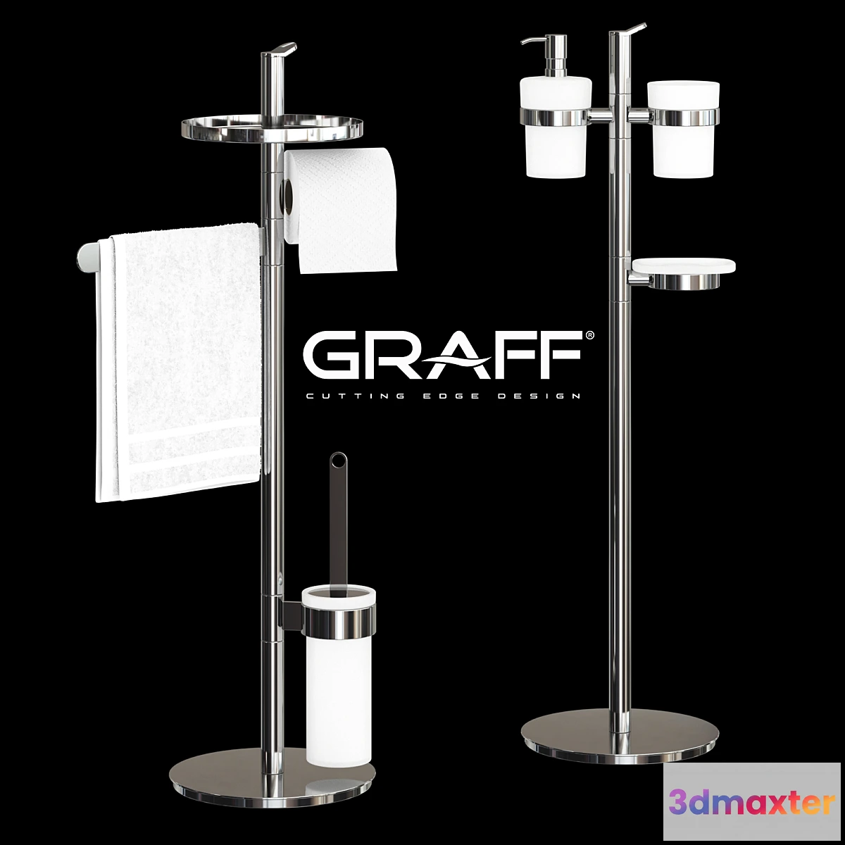 1417632 - Graff set for bath SENTO Series standing accessories 3D Max