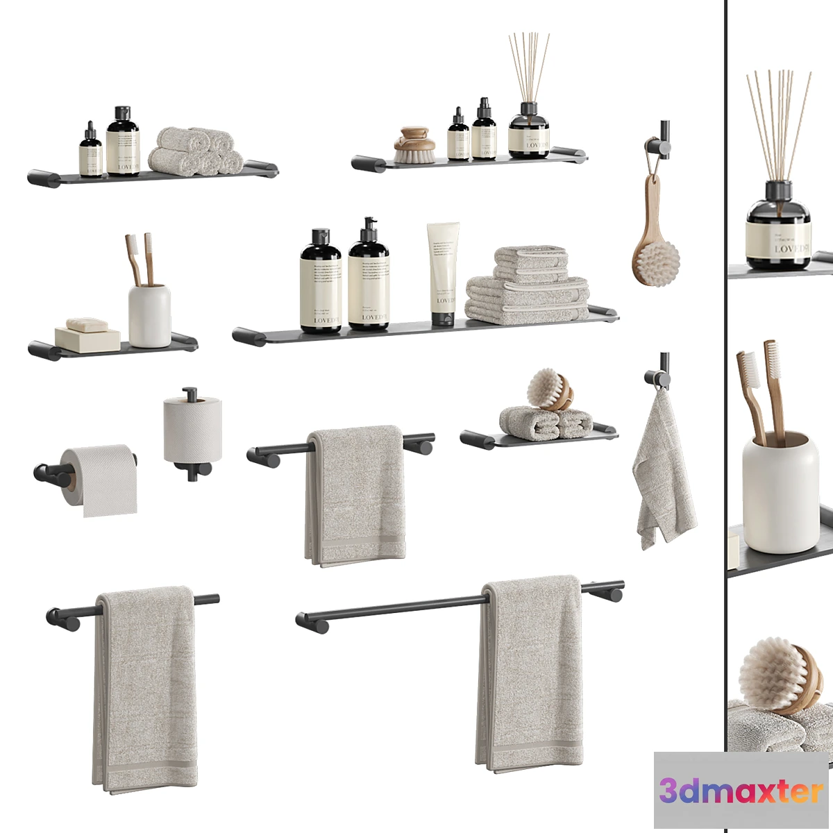 1418688 - Big bathroom set with accessories by Linear Standard 3D Max