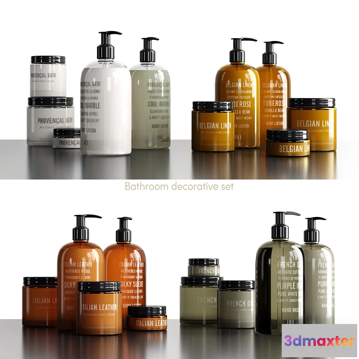 1420042 - Restoration Hardware decorative set 3D Max