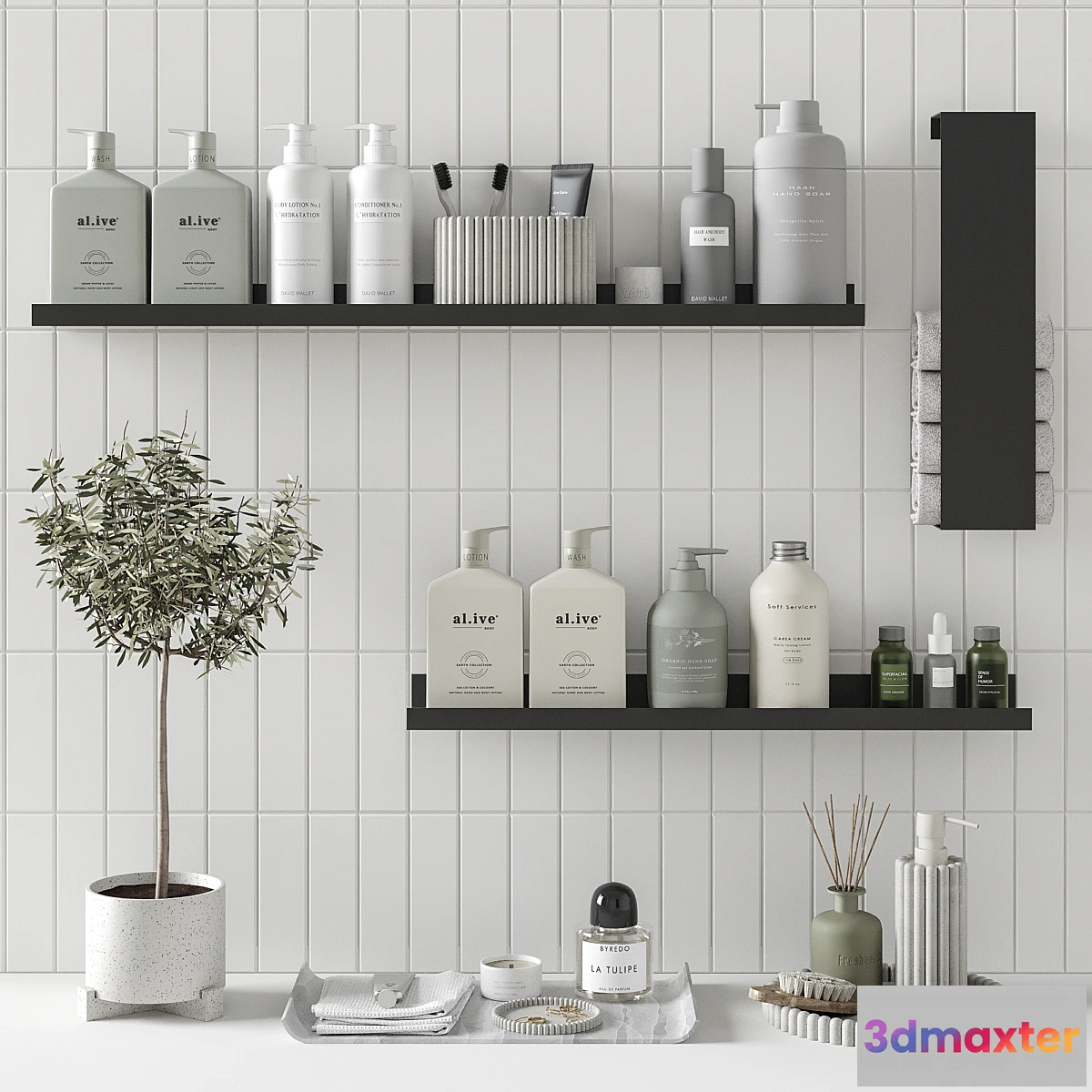 1430802 - Decorative bathroom set Natural 3D Max