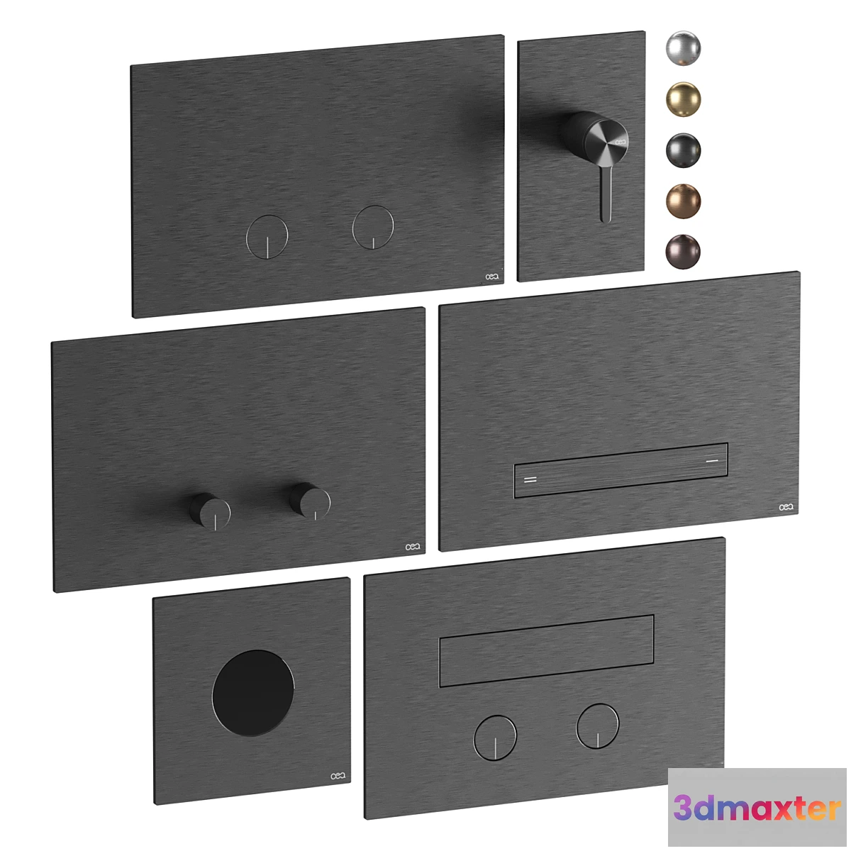 1431446 - Flush buttons CEA set 01 3D Max